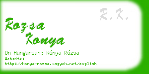 rozsa konya business card